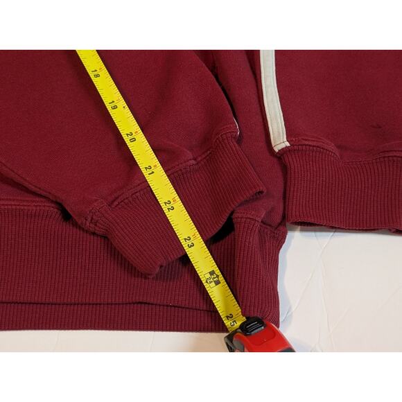 Vintage Y2K Adidas Men's2007 Burgundy 3 Stripe Pullover Hoodie XL 34-36 - Picture 9 of 10